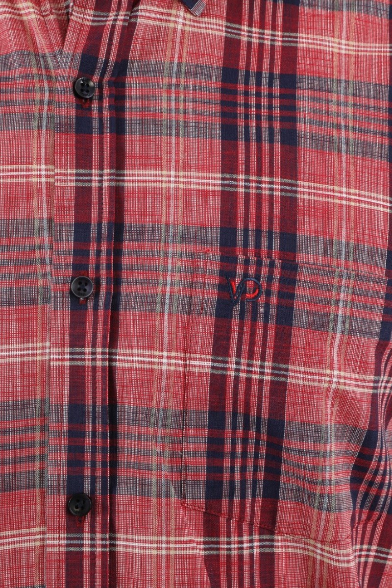 Önkal Gömlek Kırmızı Rengi Geniş Kesim Erkek Uzun Kollu %100 Pamuklu Gömlek  ONK040K