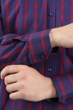 Önkal Gömlek Mor Rengi Erkek Kolay Ütülenebilir Pamuklu Mevsimlik Uzun Kollu Klasik Geniş Kesim Gömlek ONK043