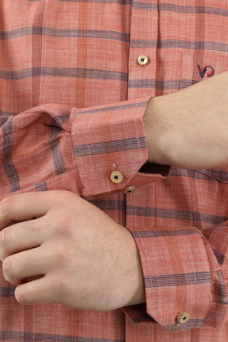 Önkal Gömlek Kırmızı Rengi Geniş Kesim Erkek Uzun Kollu %100 Pamuklu Gömlek  ONK039K