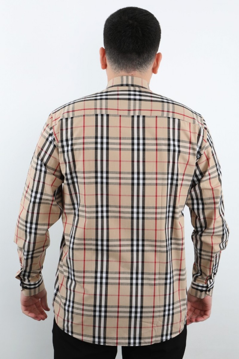 Önkal Gömlek Krem Rengi Geniş Kesim Erkek Uzun Kollu %100 Pamuklu Gömlek  ONK041KR