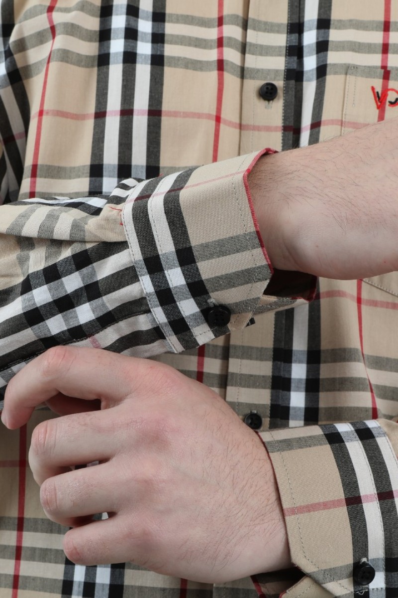 Önkal Gömlek Krem Rengi Geniş Kesim Erkek Uzun Kollu %100 Pamuklu Gömlek  ONK041KR