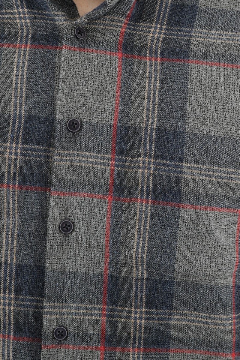 Önkal Gömlek Lacivert Rengi Erkek Kışlık Uzun Kollu Klasik Geniş Kesim Gömlek ONK020