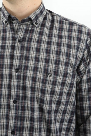 Önkal Gömlek Koyu Lacivert Rengi Erkek Kışlık Pamuklu Uzun Kollu Geniş Kesim Gömlek ONK009