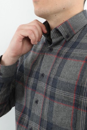 Önkal Gömlek Lacivert Rengi Erkek Kışlık Uzun Kollu Klasik Geniş Kesim Gömlek ONK020