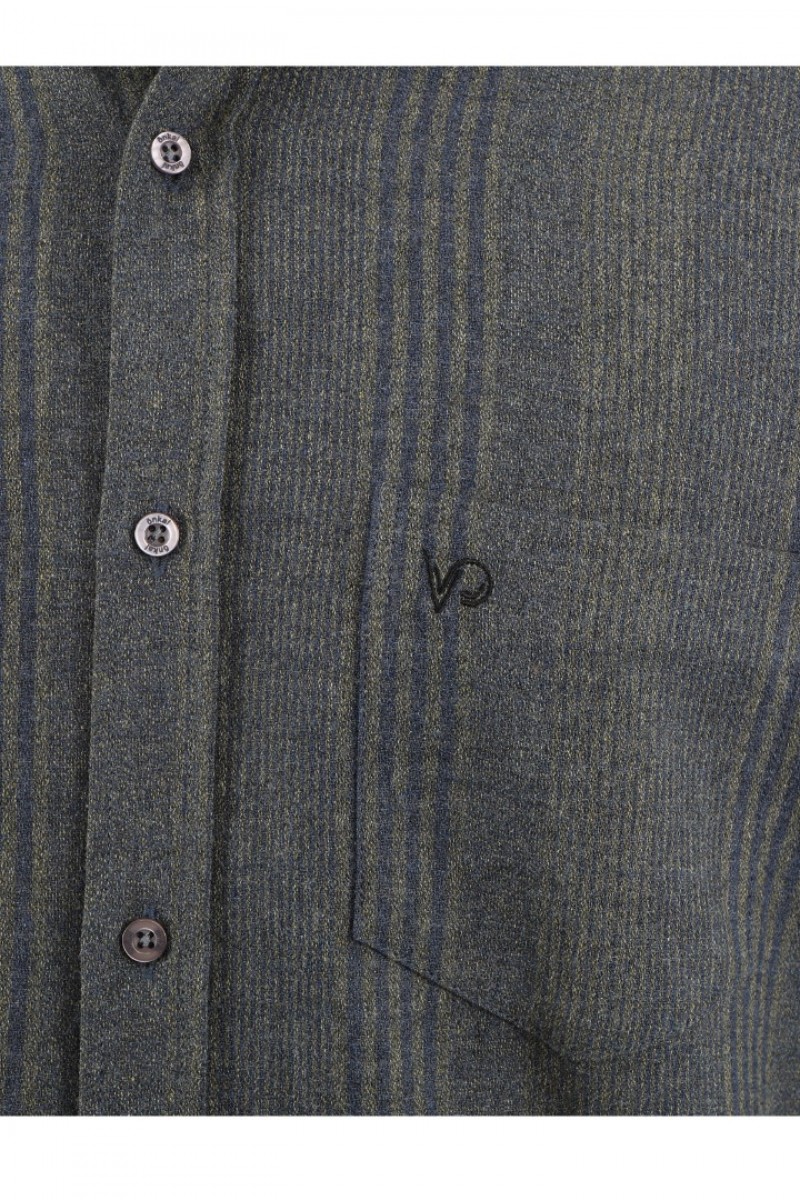 Önkal Gömlek Lacivert Rengi Erkek Kışlık Pamuklu Uzun Kollu Geniş Kesim Gömlek ONK003