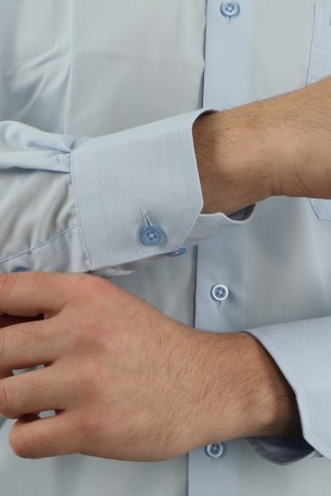 Önkal Gömlek Mavi Rengi Göktürkçe Türk Yazılı Amblemli Erkek Kolay Ütülenebilir Pamuklu Mevsimlik Uzun Kollu Klasik Geniş Kesim Gömlek ONK046