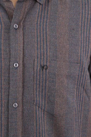 Önkal Gömlek Mor Rengi Erkek Kışlık Pamuklu Uzun Kollu Geniş Kesim Gömlek ONK003