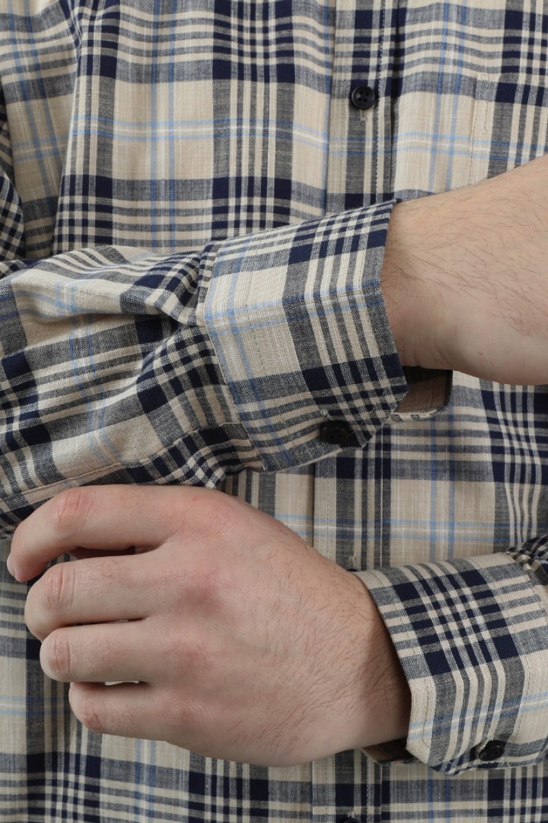 Önkal Gömlek Vizon Rengi Geniş Kesim Erkek Uzun Kollu %100 Pamuklu Gömlek  ONK040V