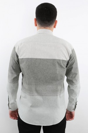 Önkal Gömlek Yeşil Rengi Pano Desenli Erkek Kışlık Uzun Kollu Klasik Geniş Kesim Gömlek ONK024