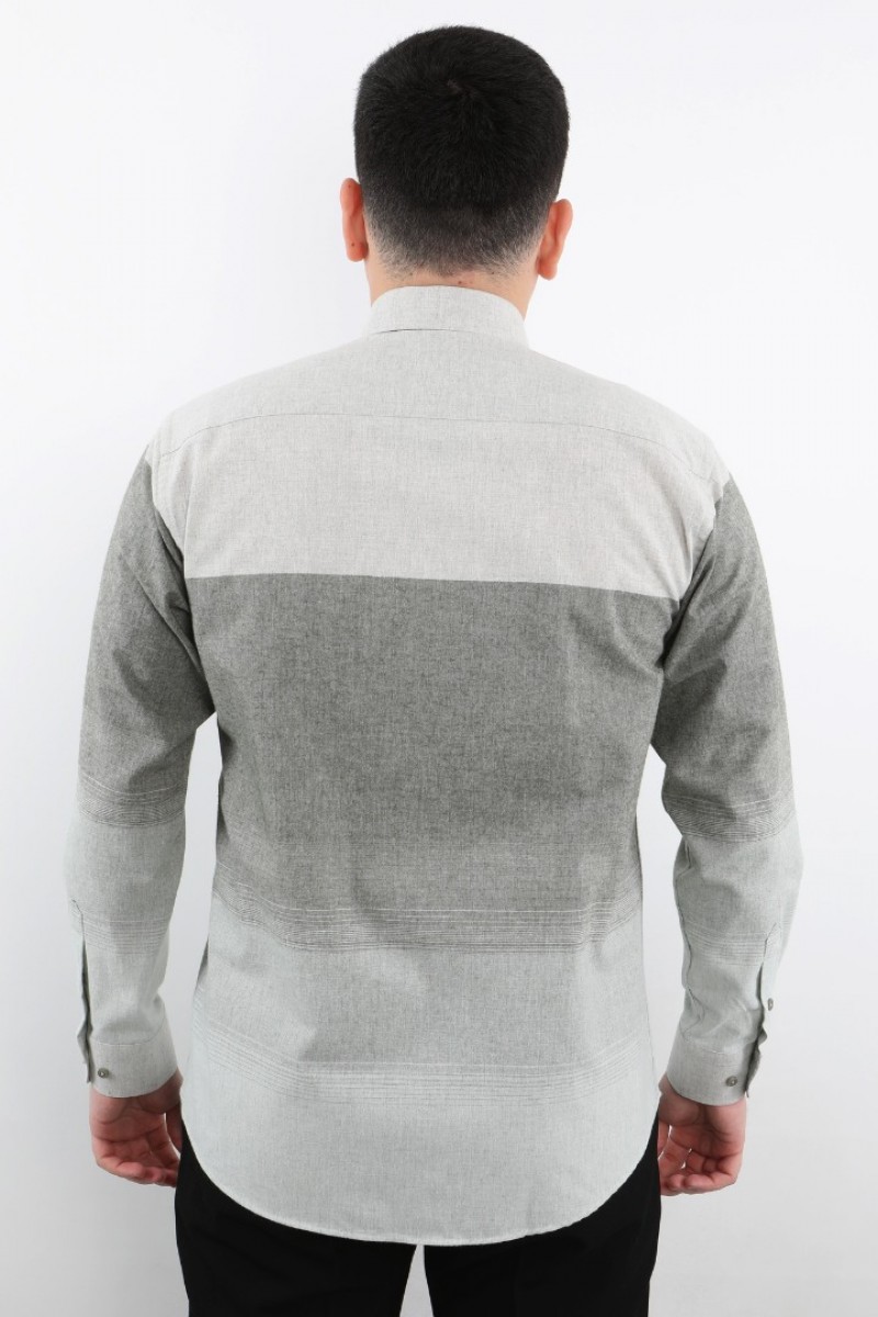 Önkal Gömlek Yeşil Rengi Pano Desenli Erkek Kışlık Uzun Kollu Klasik Geniş Kesim Gömlek ONK024