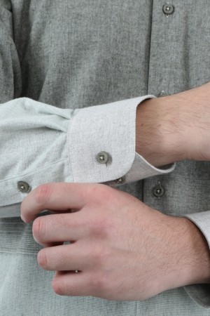 Önkal Gömlek Yeşil Rengi Pano Desenli Erkek Kışlık Uzun Kollu Klasik Geniş Kesim Gömlek ONK024