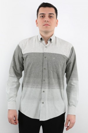 Önkal Gömlek Yeşil Rengi Pano Desenli Erkek Kışlık Uzun Kollu Klasik Geniş Kesim Gömlek ONK024