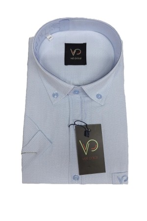 Önkal Gömlek Pötikareli Kendinden Nokta Desenli Mavi Kısa Kollu Yakası Düğmeli Klasik Kesim Yazlık Erkek Gömlek Önkal Gömlek Pötikareli Kendinden Nokta Desenli Mavi Kısa Kollu Yakası Düğmeli Klasik Kesim Yazlık Erkek Gömlek