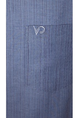 Önkal Gömlek Kendinden Çizgi Desenli İndigo Kısa Kollu Yakası Düğmeli Klasik Kesim Yazlık Erkek Gömlek