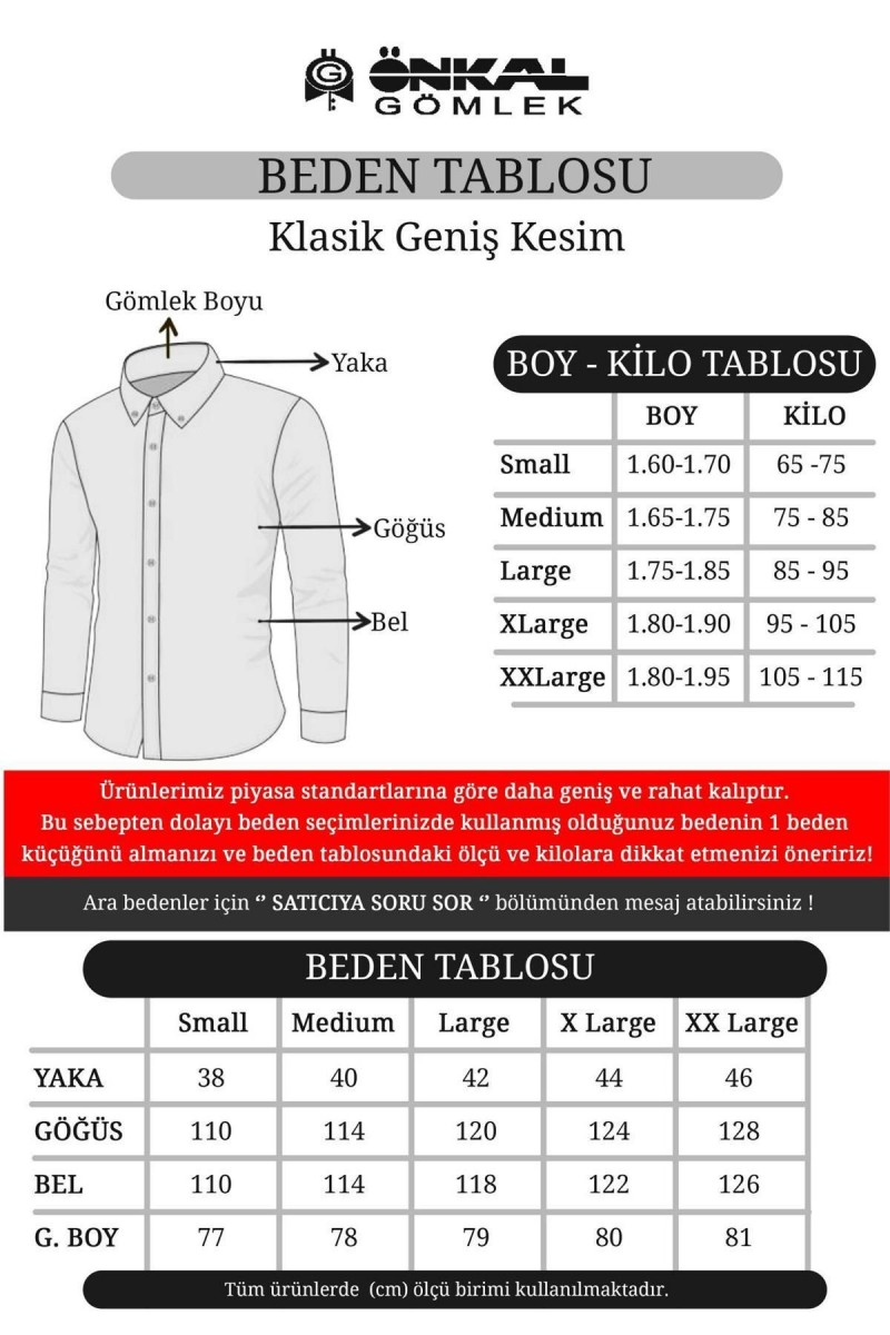 Önkal Gömlek Mor Rengi Erkek Kışlık Pamuklu Uzun Kollu Geniş Kesim Gömlek ONK003